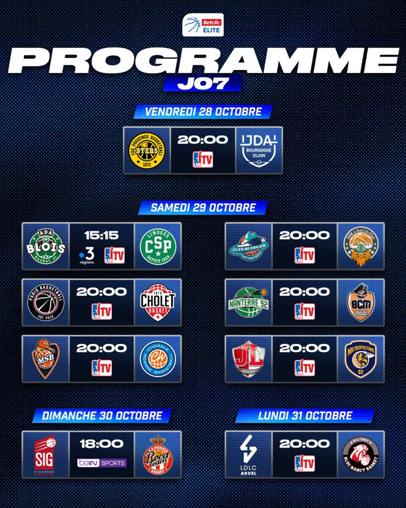 Le Programme TV De La J07 De Betclic ELITE - Betclic ELITE